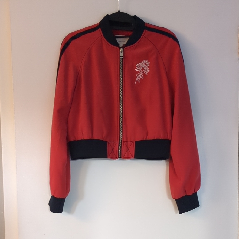 Cinq À Sept Embroidered Silk Bomber Jacket